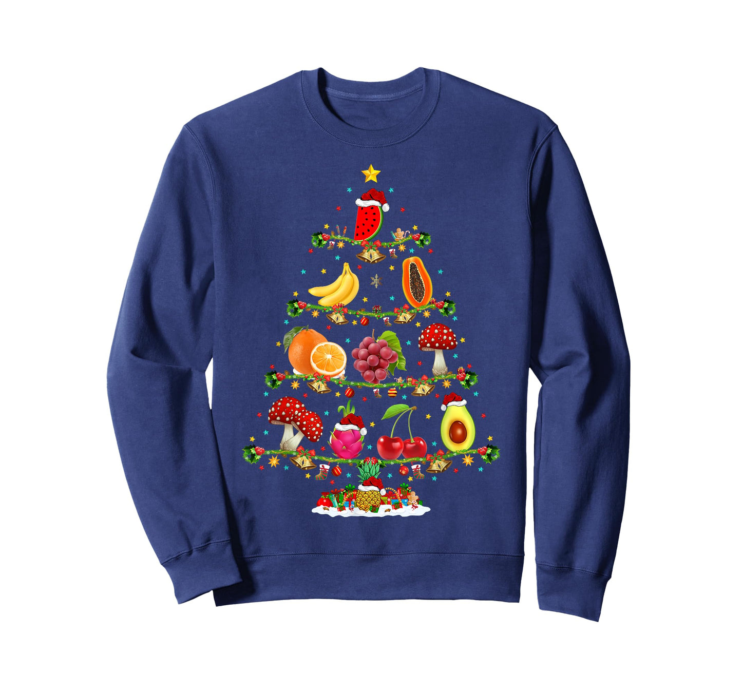 Xmas Lighting Vegetable Fruits Christmas Tree T-Shirt