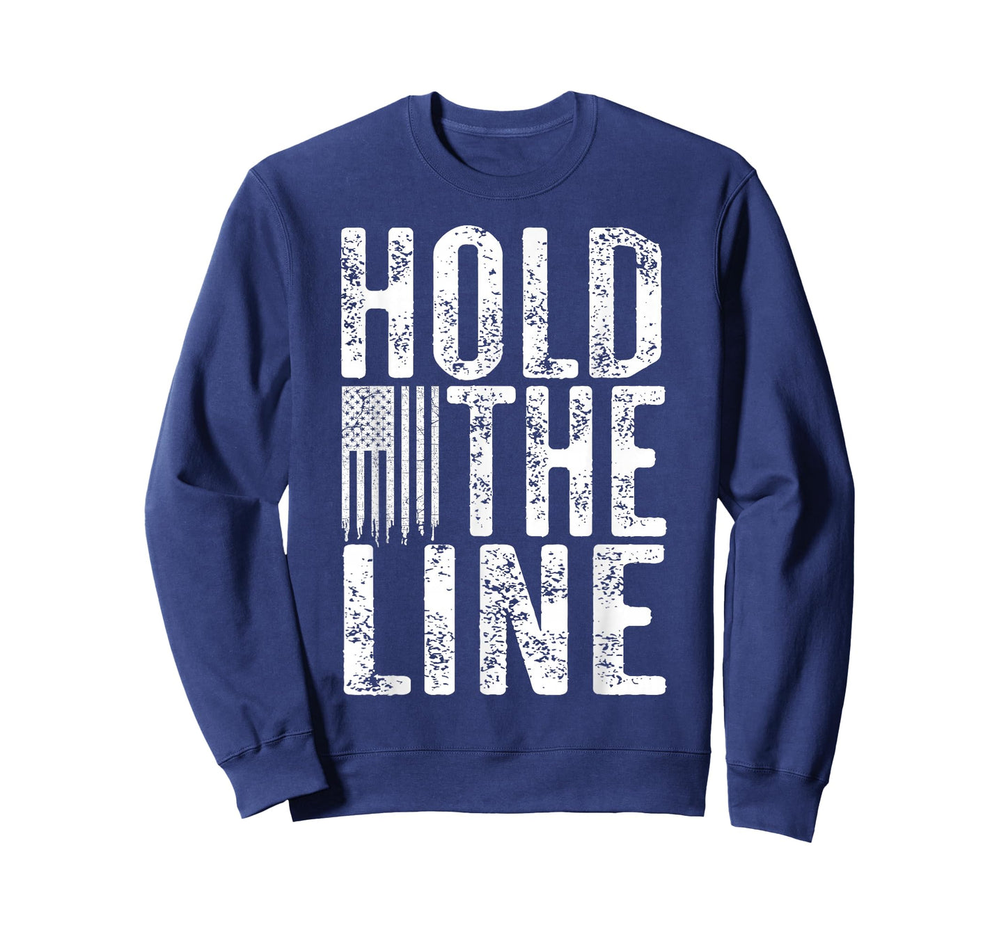 Hold The Line with Vintage American Flag Grunge Distressed T-Shirt
