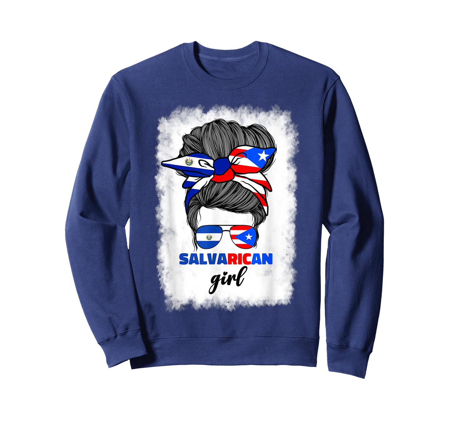 Half Salvadorian And Puerto Rican Rico El Salvador Flag Gril T-Shirt