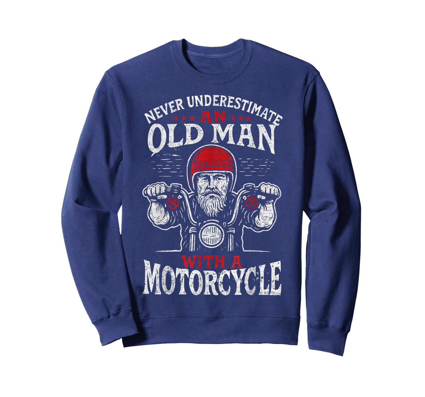 Vintage Never Underestimate An Old Man With A Motorcycle T-Shirt