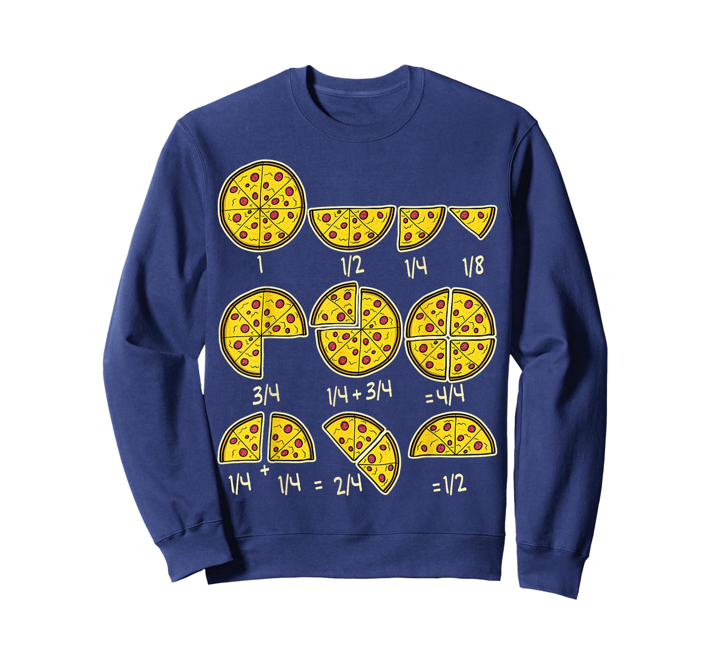 Pizza Salami Cheese Quick Math Fractions Math Teachers T-Shirt