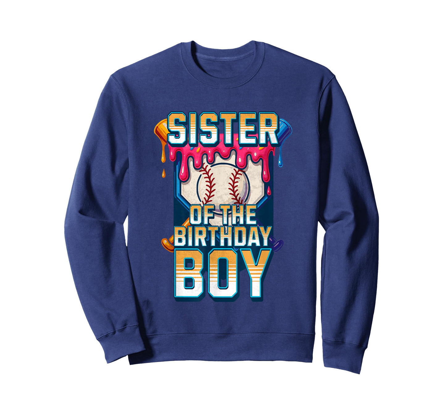 Sister Of The Birthday Boy Baseball Ice Cream Drip Matching T-Shirt