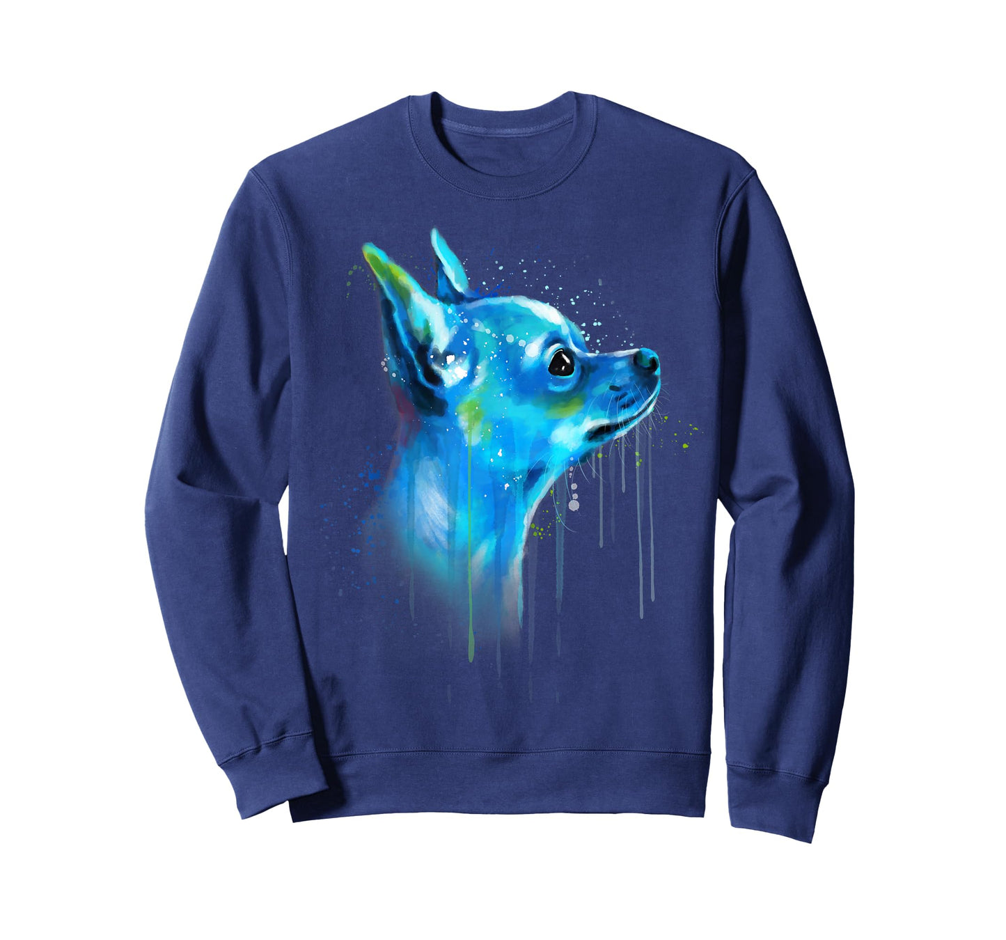 Cute Chihuahua Watercolor Painting Art T-Shirt Small
