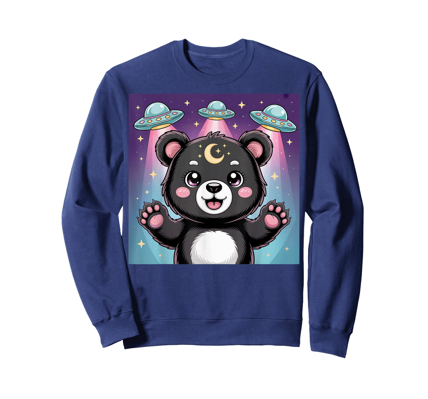Bear Alien UFOs Aesthetic Kawaii Goth Girl Clothes Pink Goth T-Shirt