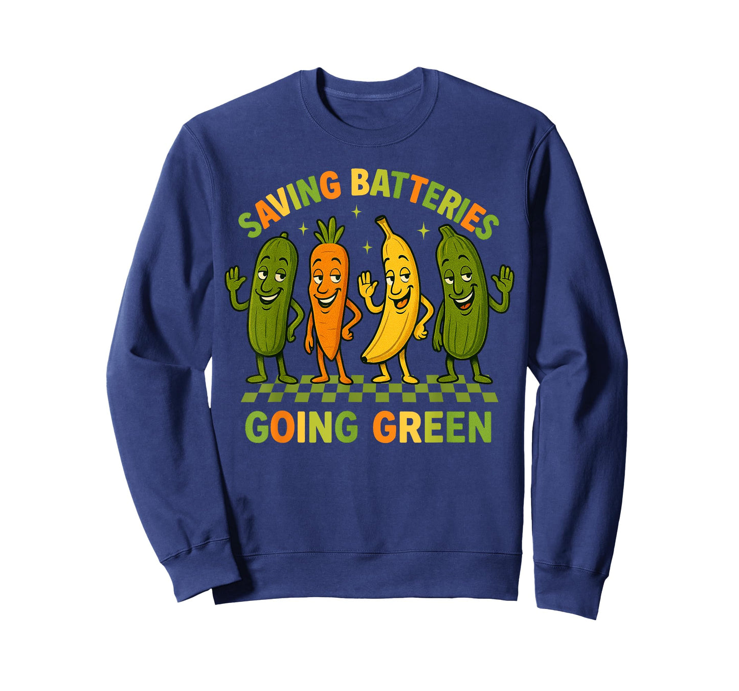 Saving Batteries Going Green Funny Vegetable Humor T-Shirt
