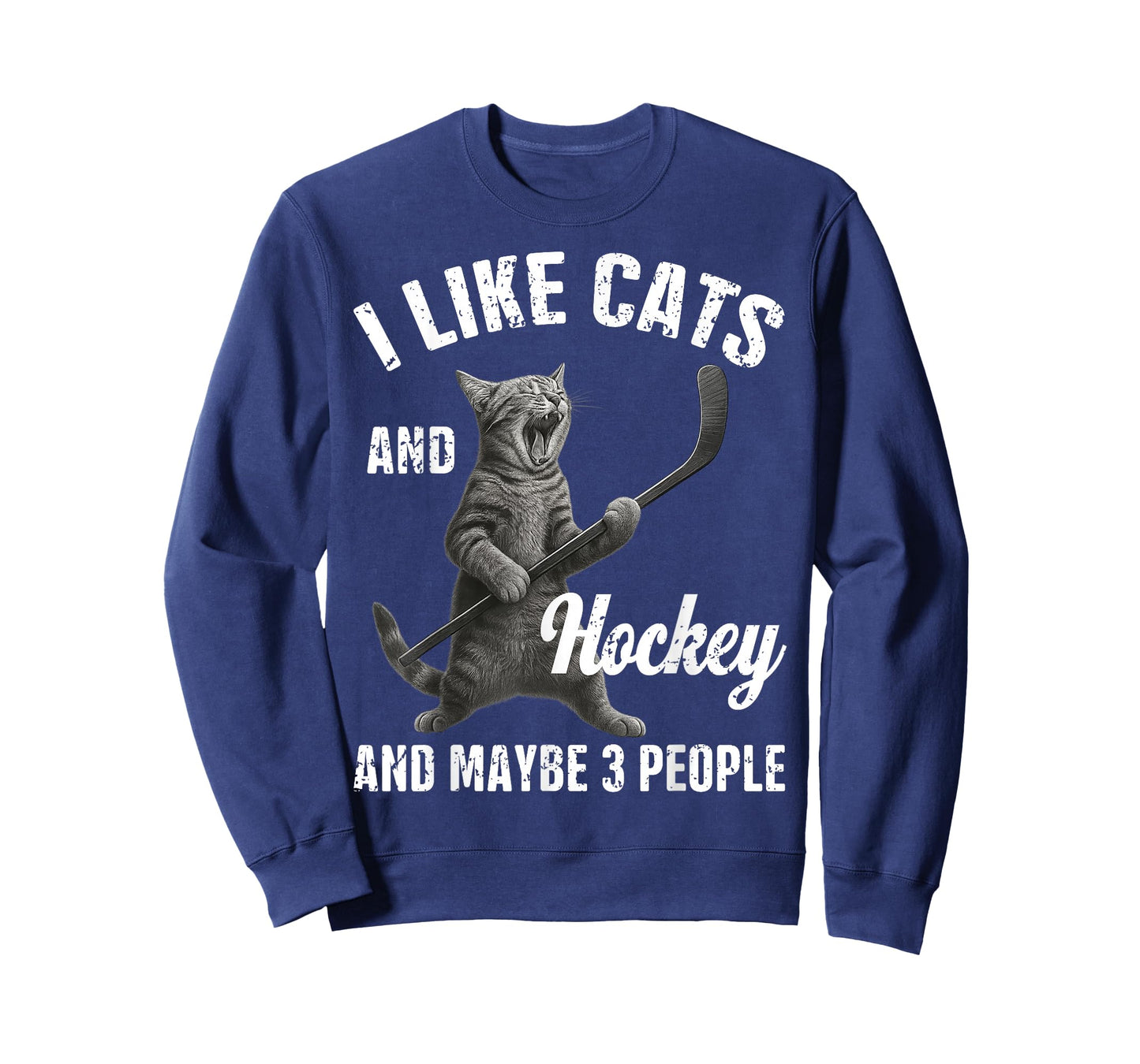 I Like Cats and Hockey Maybe 3 People Funny Hockey Gift T-Shirt