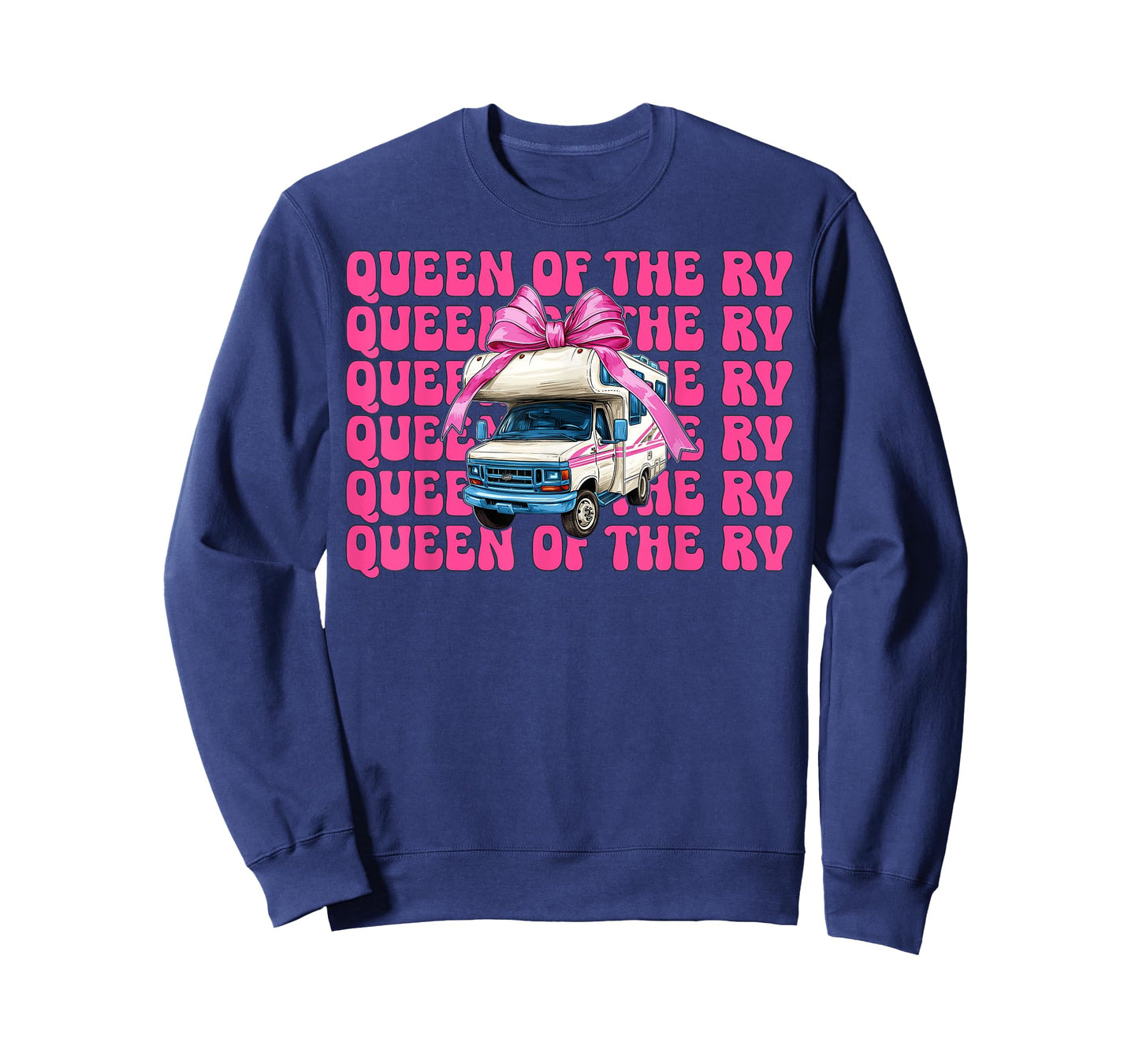 Queen of The Rv Camping Camper Motorhome Girl Mom Coquette T-Shirt