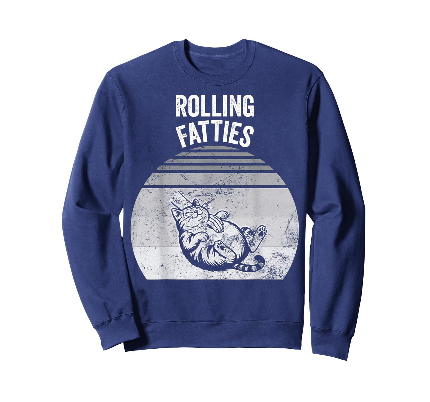 Rolling Fatties Cat Humor Design T-Shirt