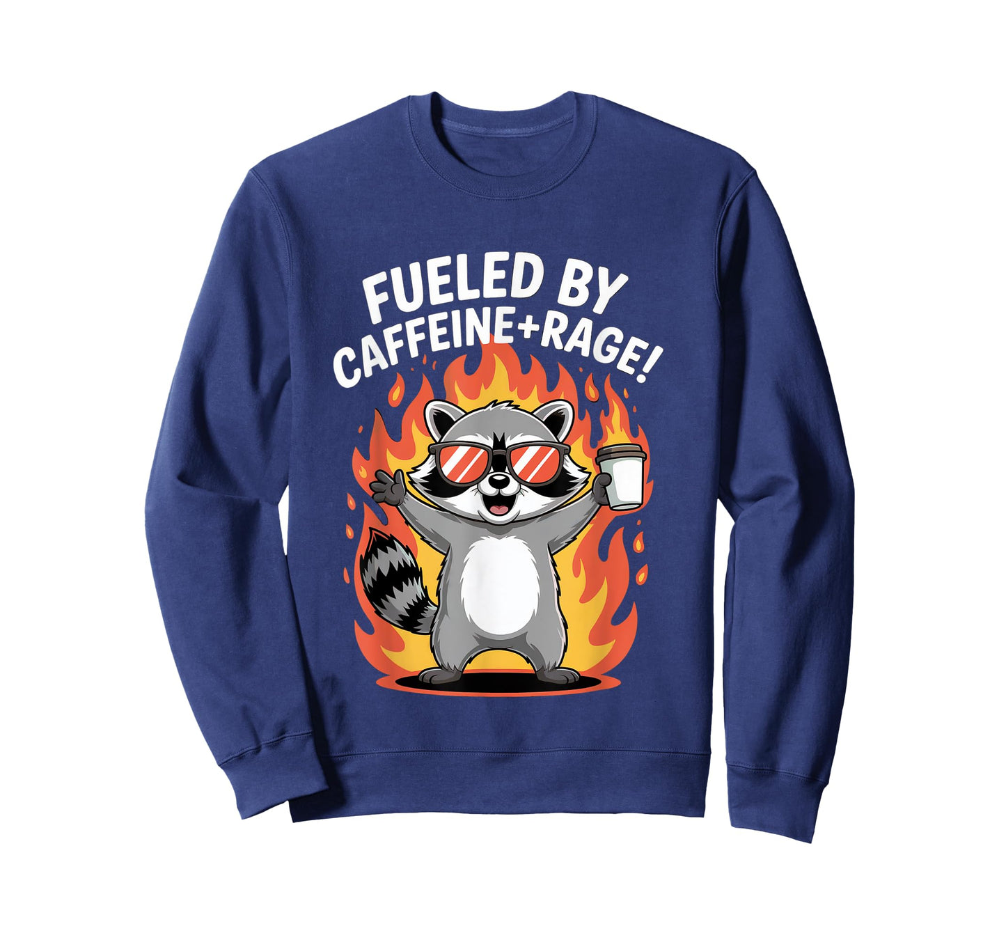 Fueled By Caffeine And Rage Angry Raccoon Coffee T-Shirt
