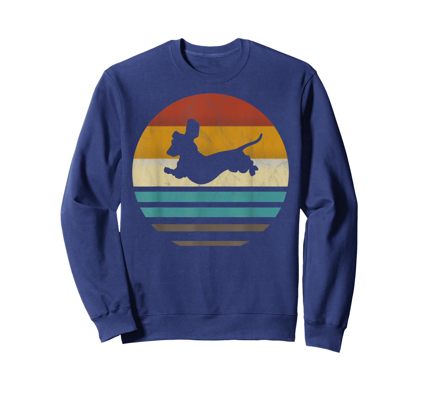 Dachshund Vintage Silhouette 60s 70s Retro Grunge Dog Lover T-Shirt for Men Women Girls Kids