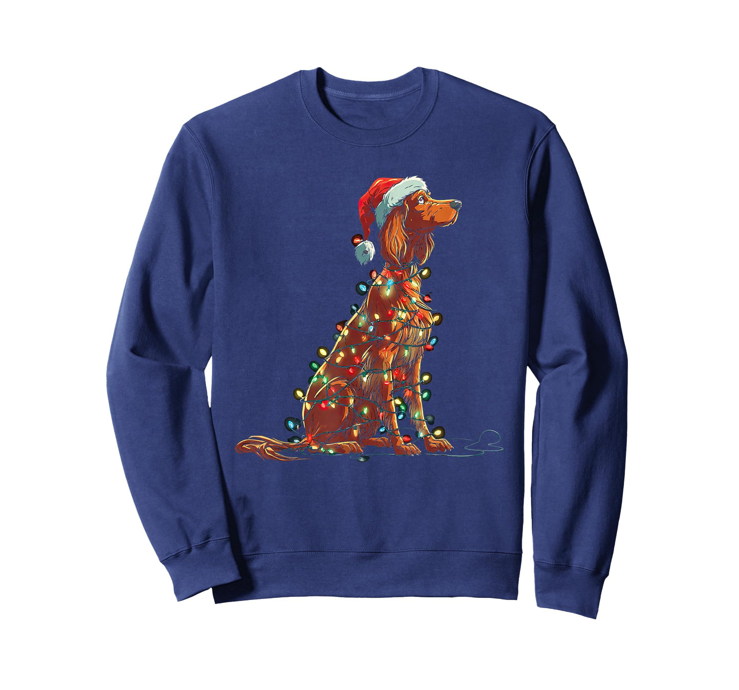 Funny Irish Setter Christmas Graphics Dog Lights Lover T-Shirt