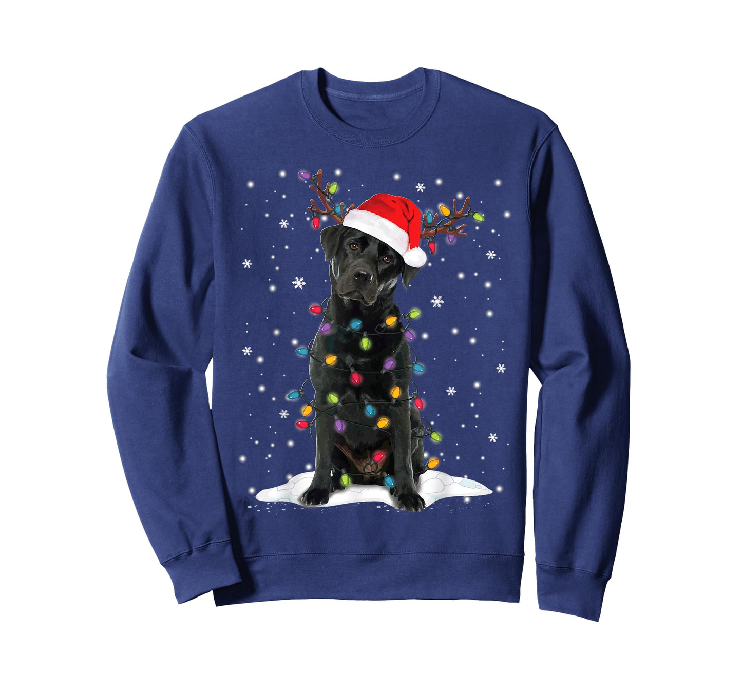 Black Lab Labrador Christmas Tree Light Pajama Dog Xmas T-Shirt