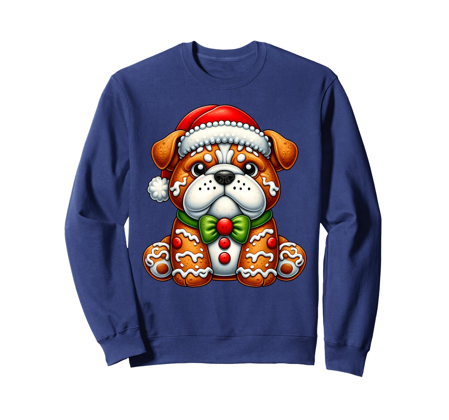 Gingerbread Man English Bulldog Christmas Womens Mens Kids T-Shirt