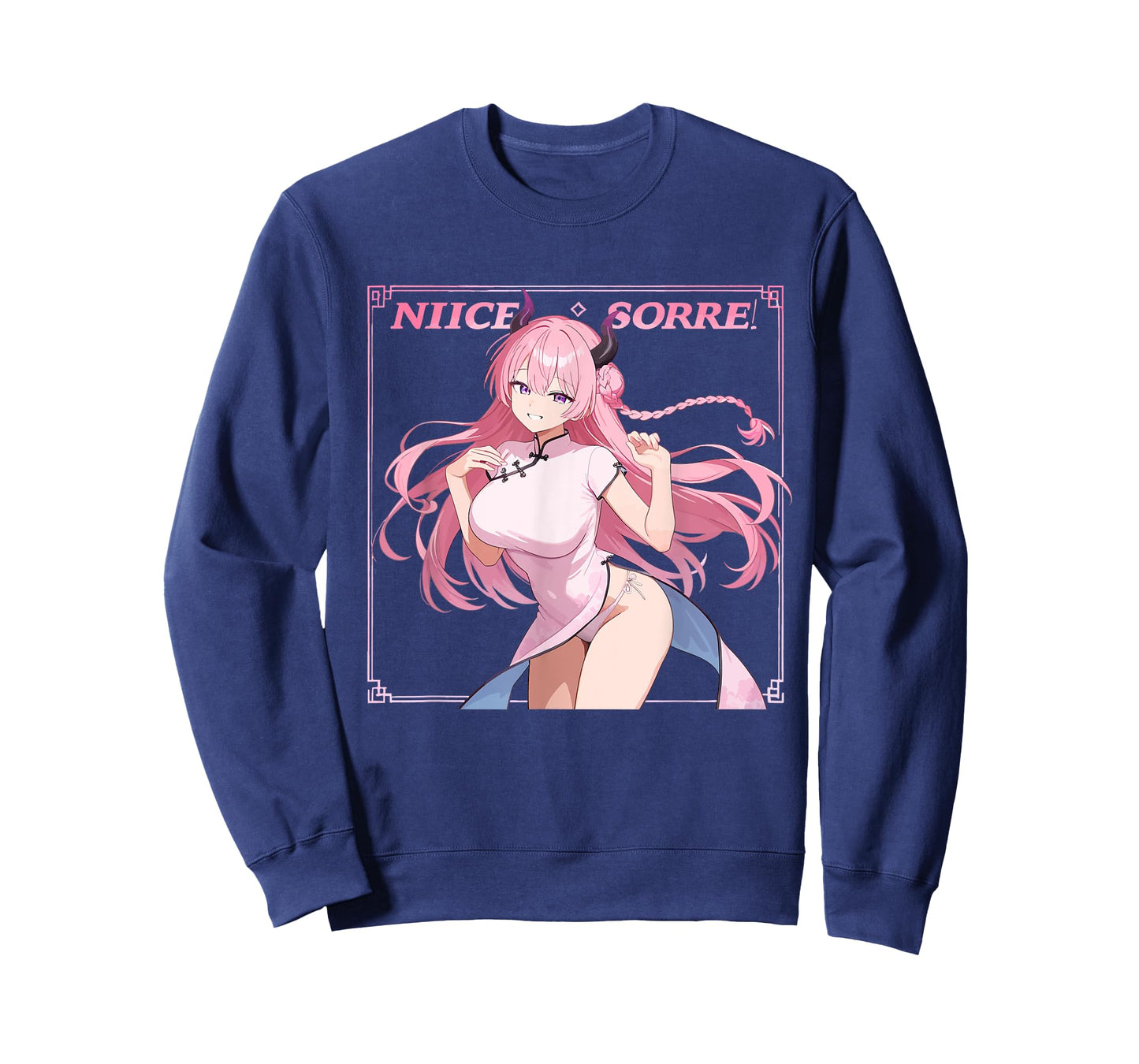 Waifu Sexy Anime Girl Horns Japanese Retro Art T-Shirt