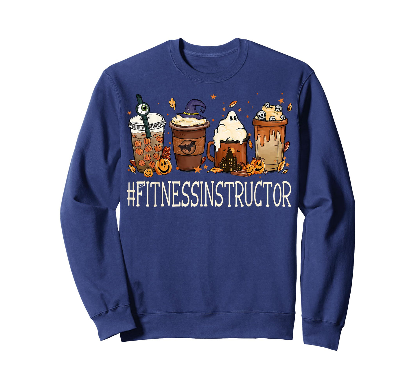 Fitness Instructor Horror Coffee Halloween Pumpkin Autumn T-Shirt