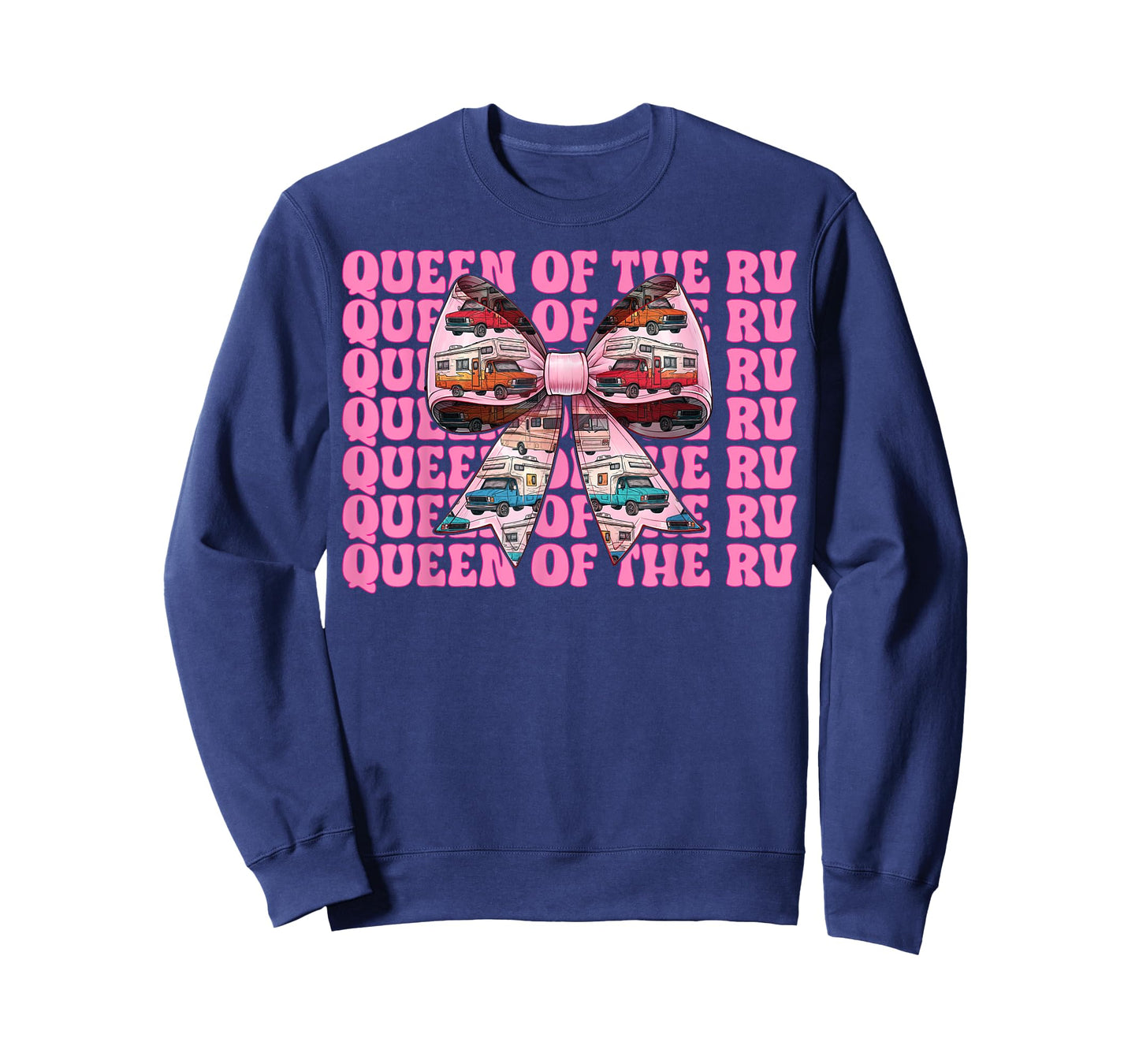 Queen of The Rv Camping Camper Motorhome Girl Mom Coquette T-Shirt