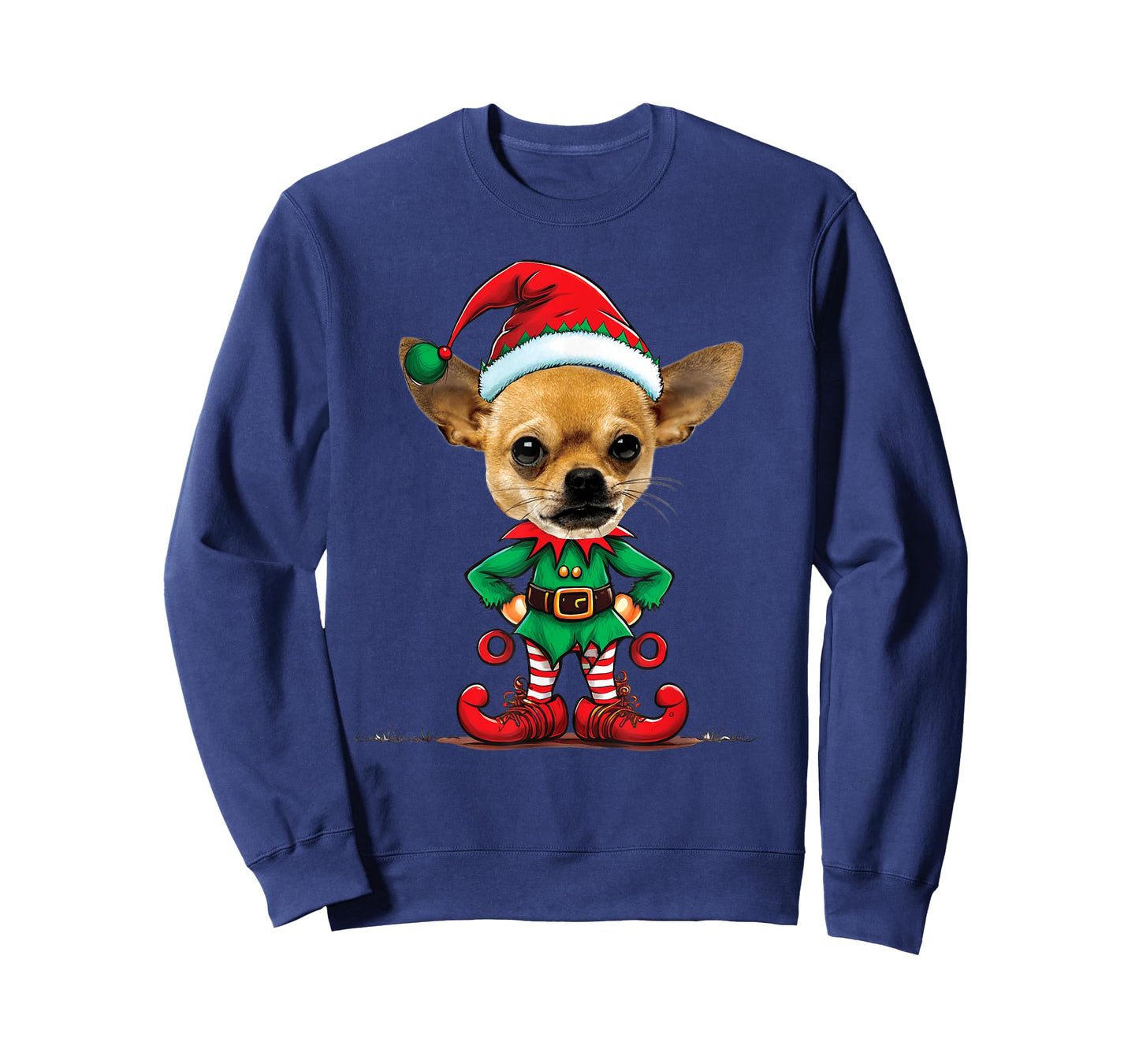 Funny Christmas Elf Chihuahua Dogs Lovers X-mas Dog Elf T-Shirt