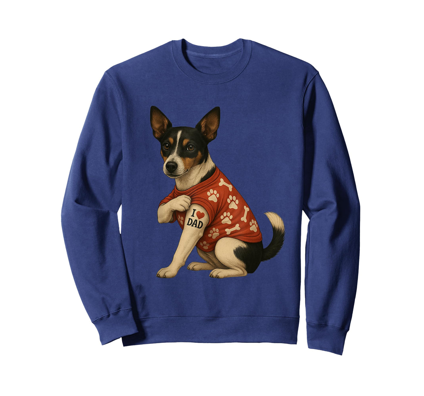 Funny I Love Dad Tattoo Rat Terrier Dad T-Shirt