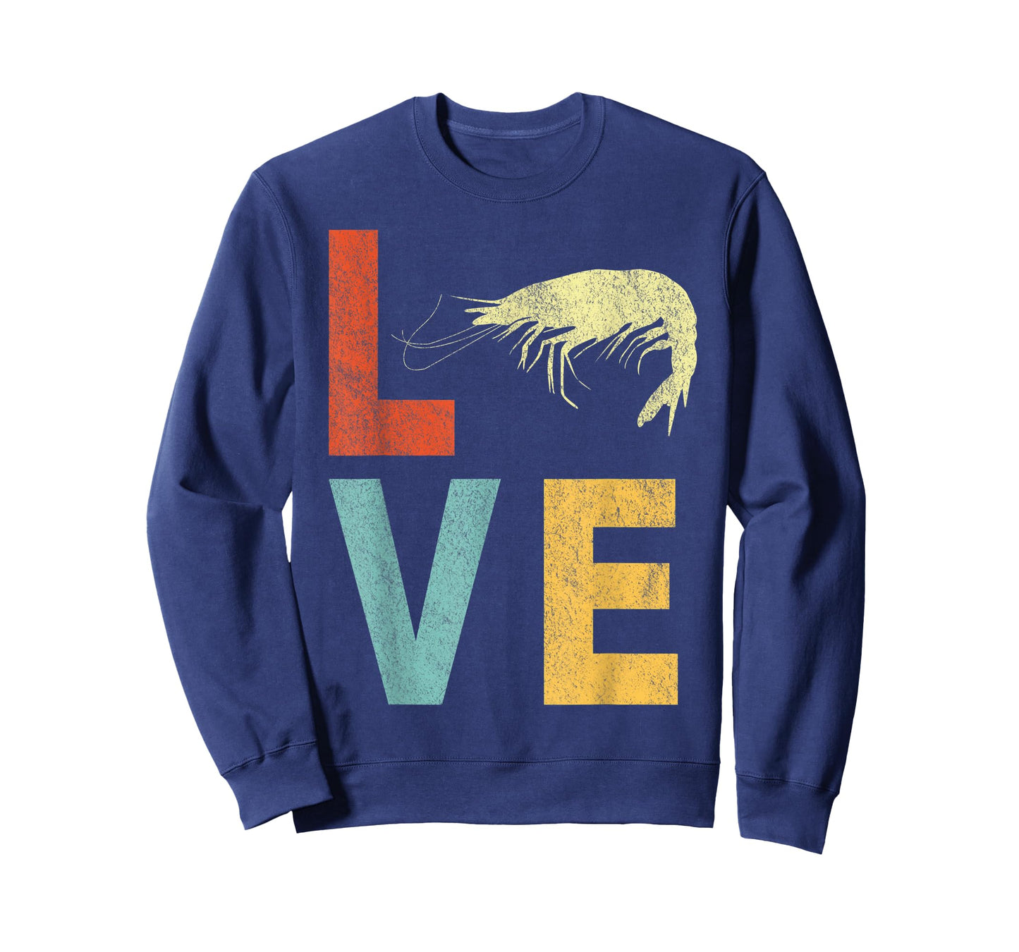 Retro Love Shrimp Lover Funny Shrimp Quote Vintage T-Shirt