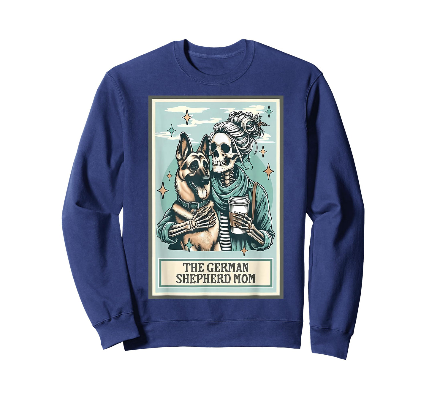 Funny Skeleton German Shepherd Mom Tarot Card Mother's Day T-Shirt
