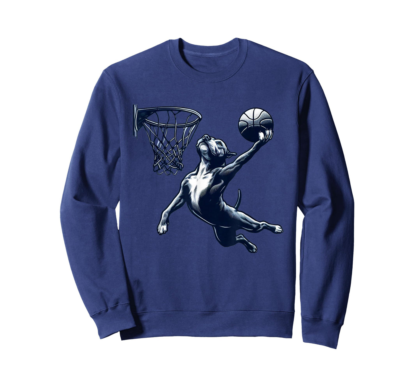 Pitbull Dunking Basketball Dog Playing Basketball Sports T-Shirt