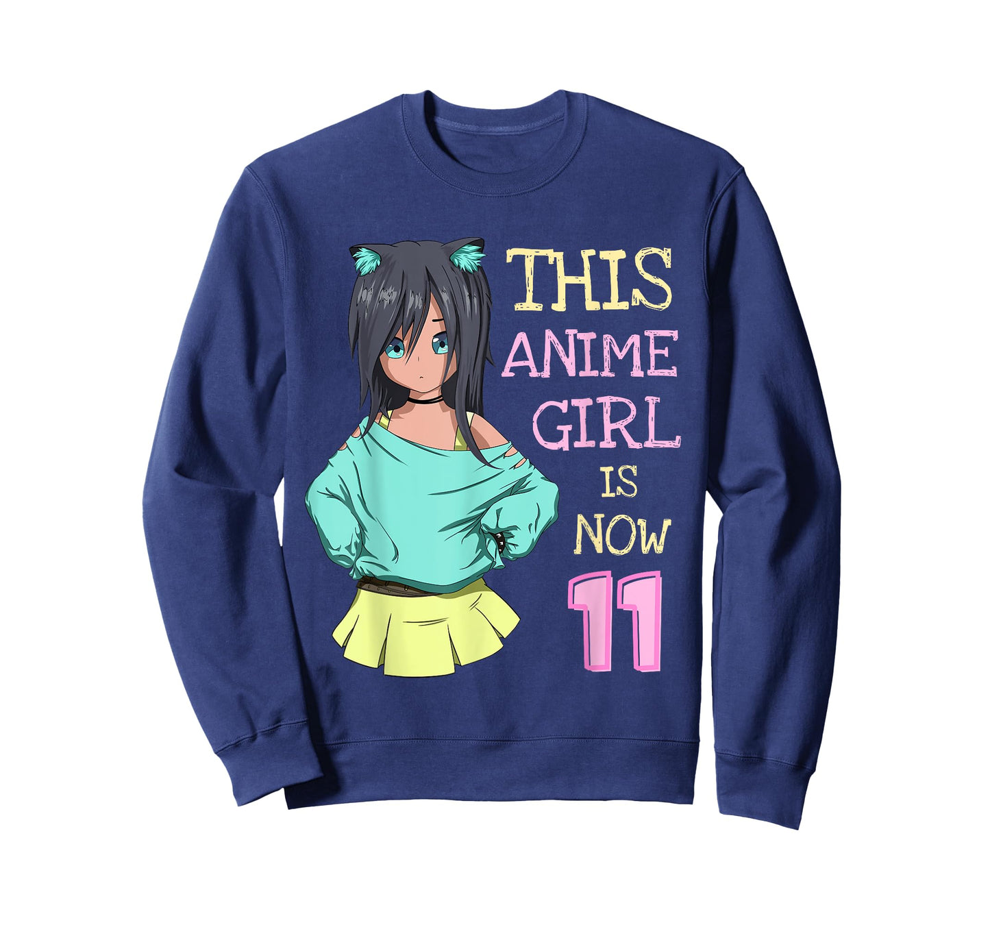 This Anime Girl Is Now 11 Years Old Birthday Girl Kawaii T-Shirt