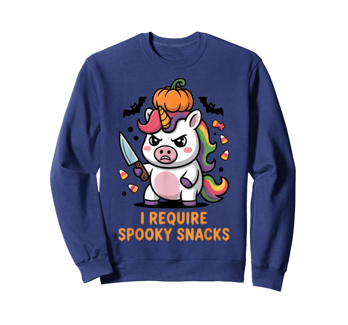 I Require Spooky Snacks Angry Unicorn Halloween T-Shirt