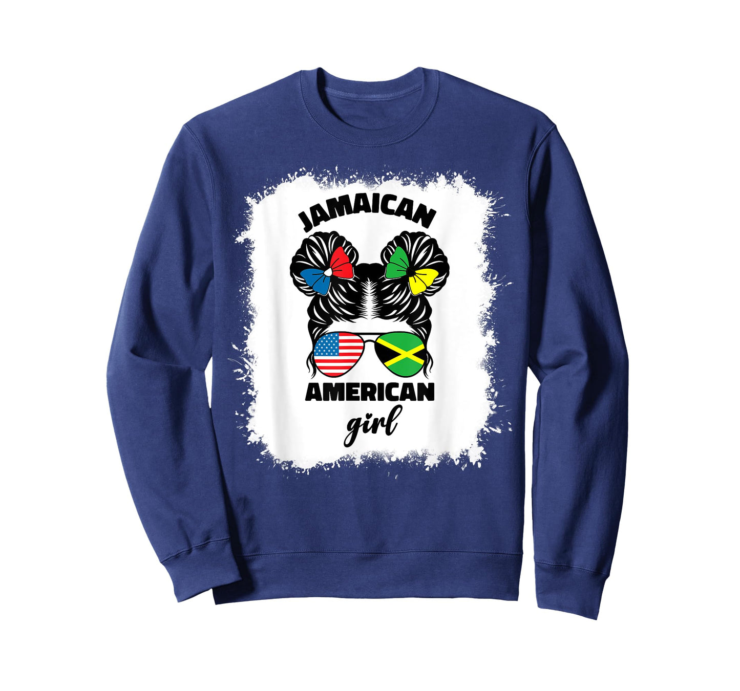 Half American And Jamaican America Jamaica Flag Kids Girl T-Shirt