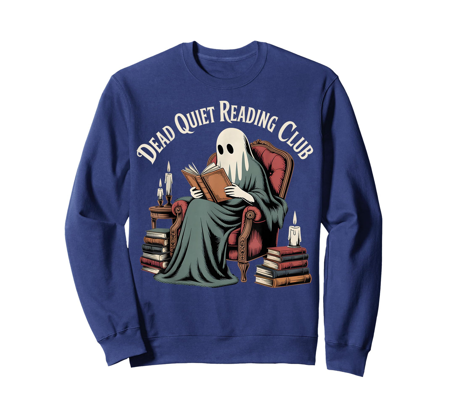 Vintage Librarian Spooky Ghost Reading Halloween Book Lovers T-Shirt