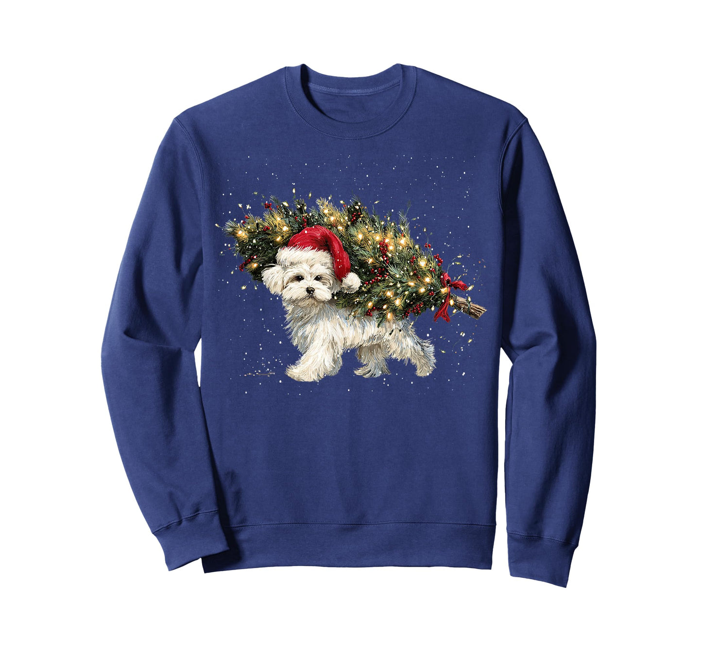 Cute Maltese Dog in a Christmas Tree for Men Women T-Shirt