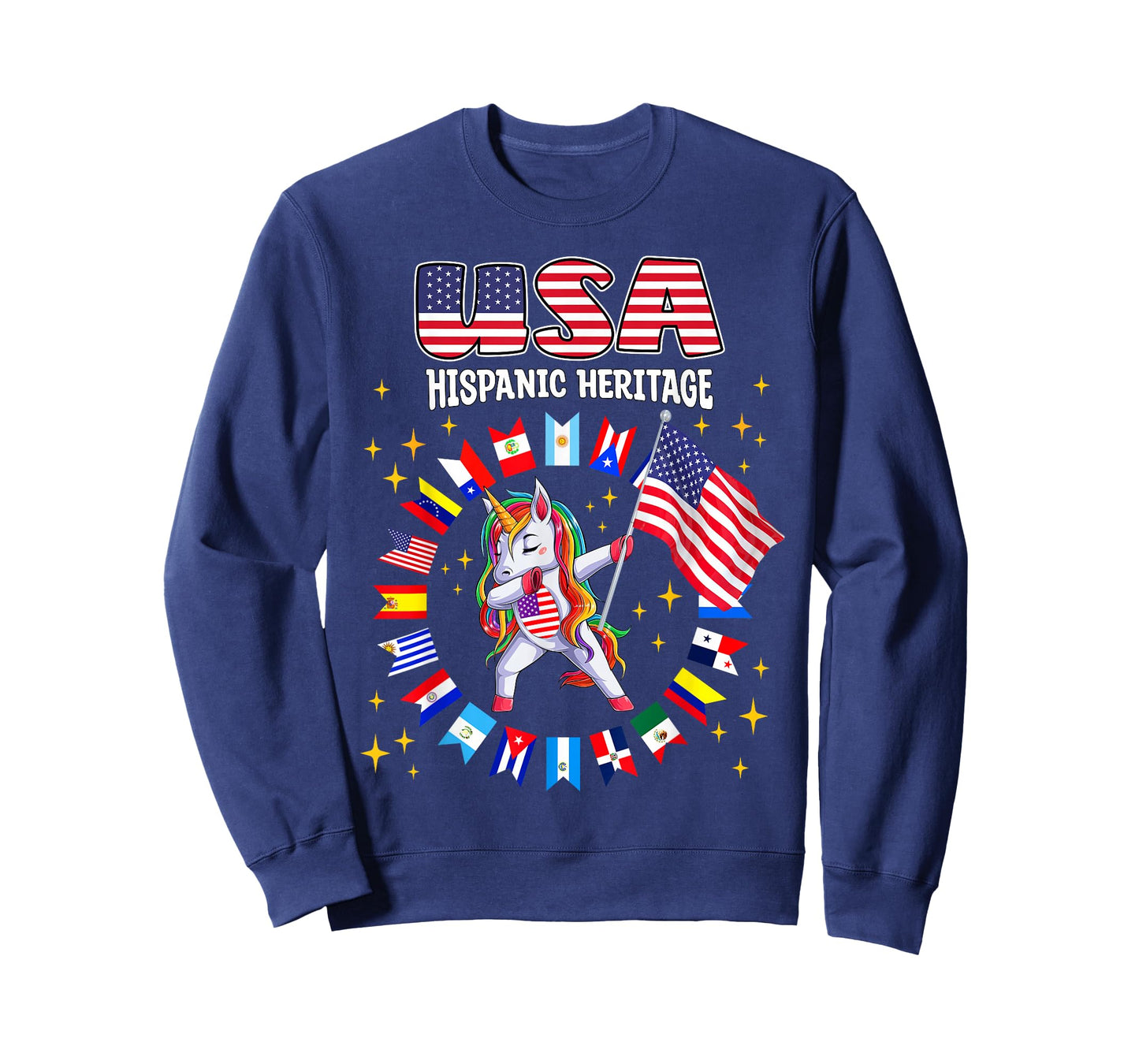 Hispanic Heritage Month USA flag kids boys girls toddler T-Shirt