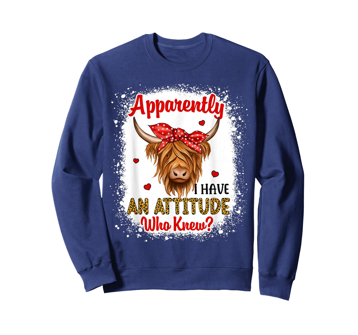 Bleached Highland Cow Apparently I Have An Attitude Who Knew T-Shirt