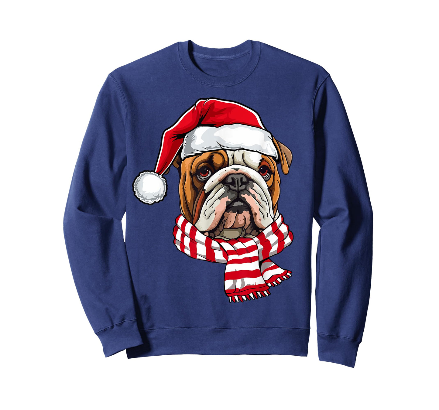 Santa English Bulldog Christmas Dog Lover Men Women Kids T-Shirt