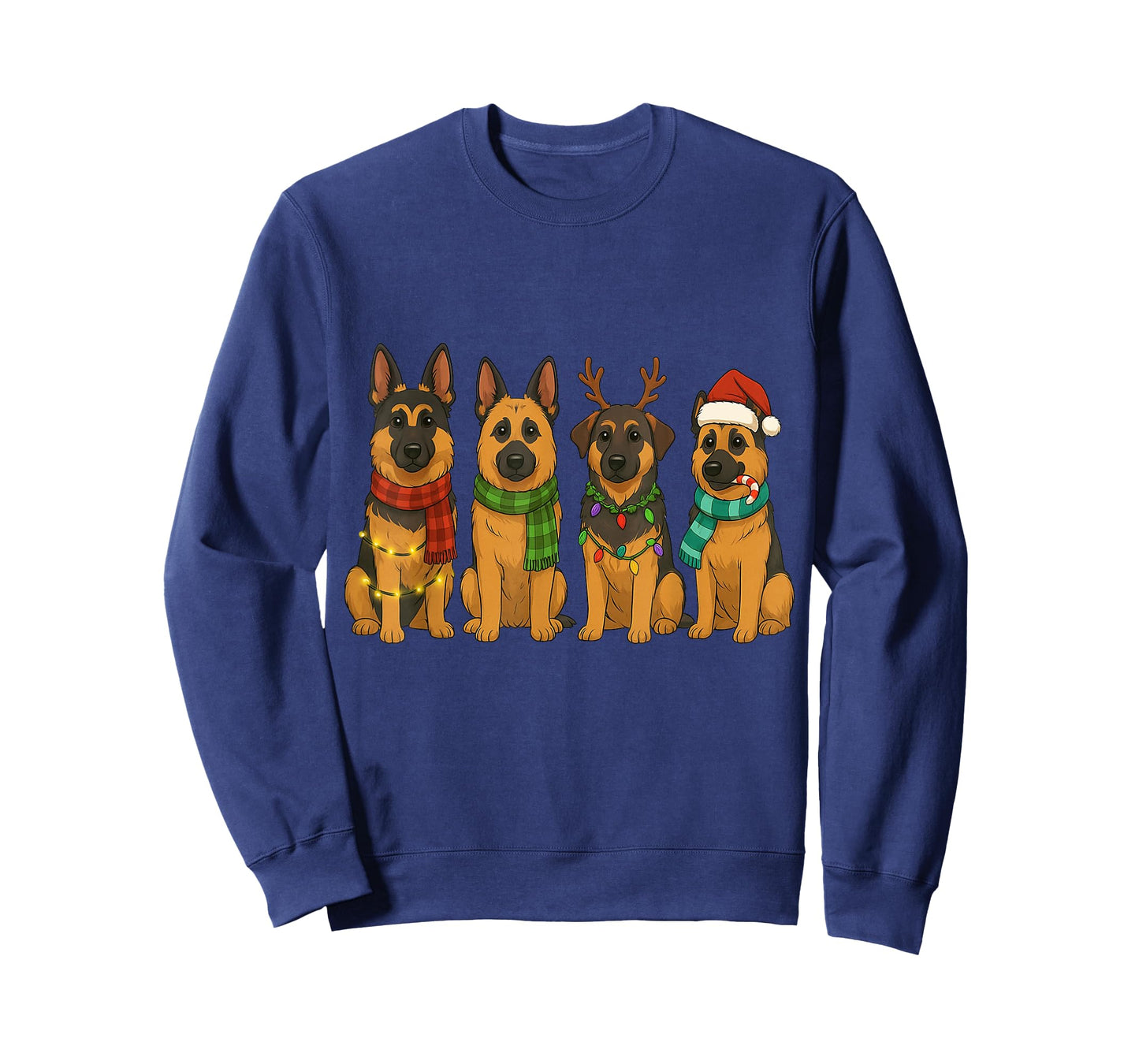 German Shepherd Santa Hat Tee Dog Merry Christmas T-Shirt