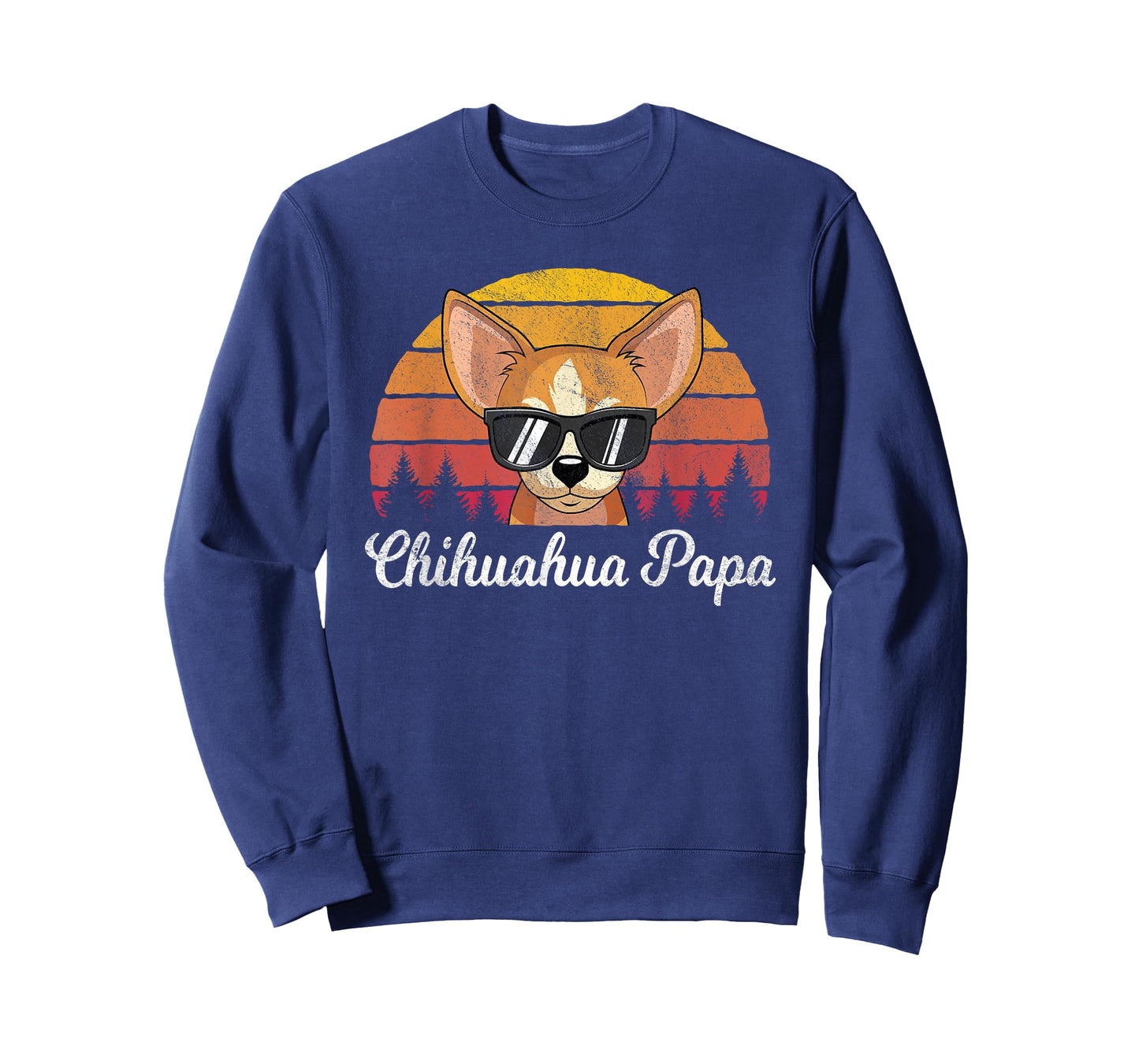 Retro Vintage Chihuahua Papa Funny Fathers Day T-Shirt