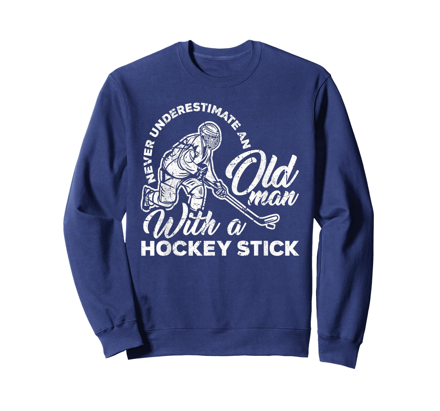 Never Underestimate An Old Man With A Hockey Stick T-Shirt