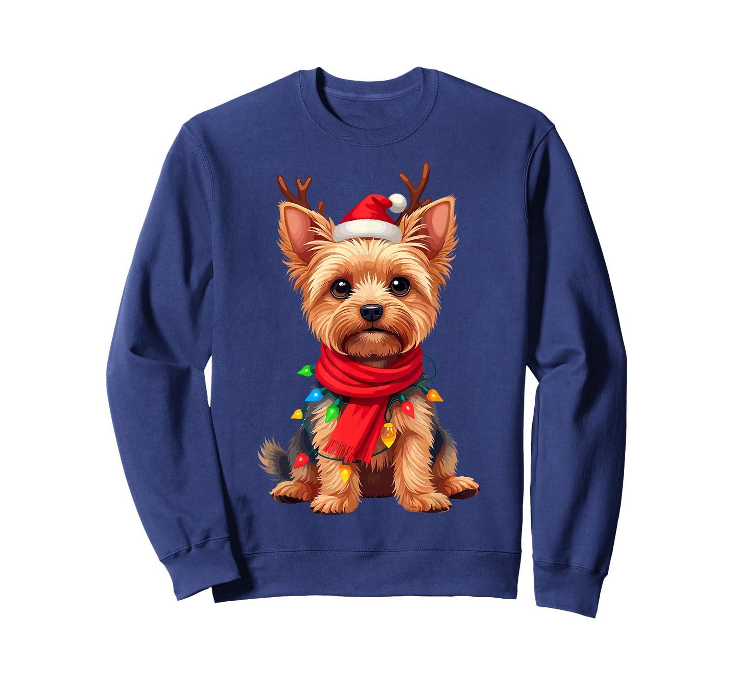 Yorkshire Terrier Santa Reindeer Christmas Yorkie Dog Lover T-Shirt