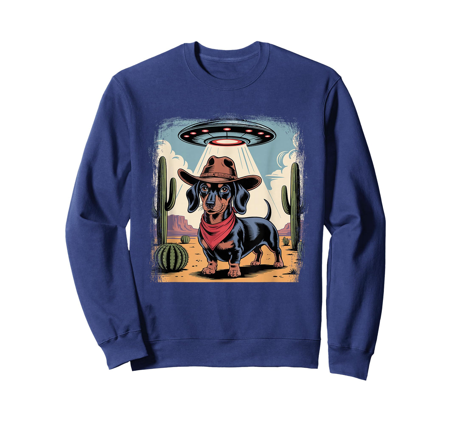 Alien Cowboy Dachshund Funny Wiener Dog UFO T-Shirt