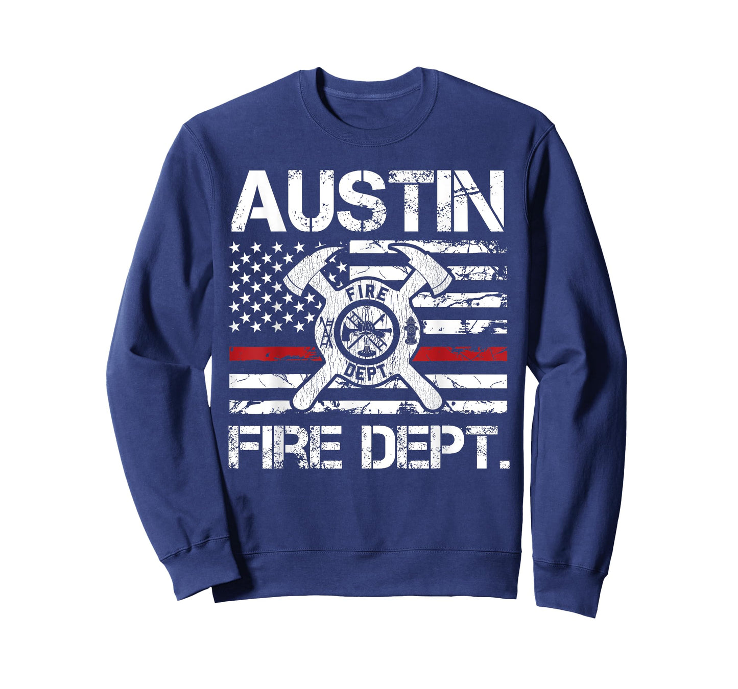 Austin Texas Fire Department Thin Red Line Logo T-Shirt