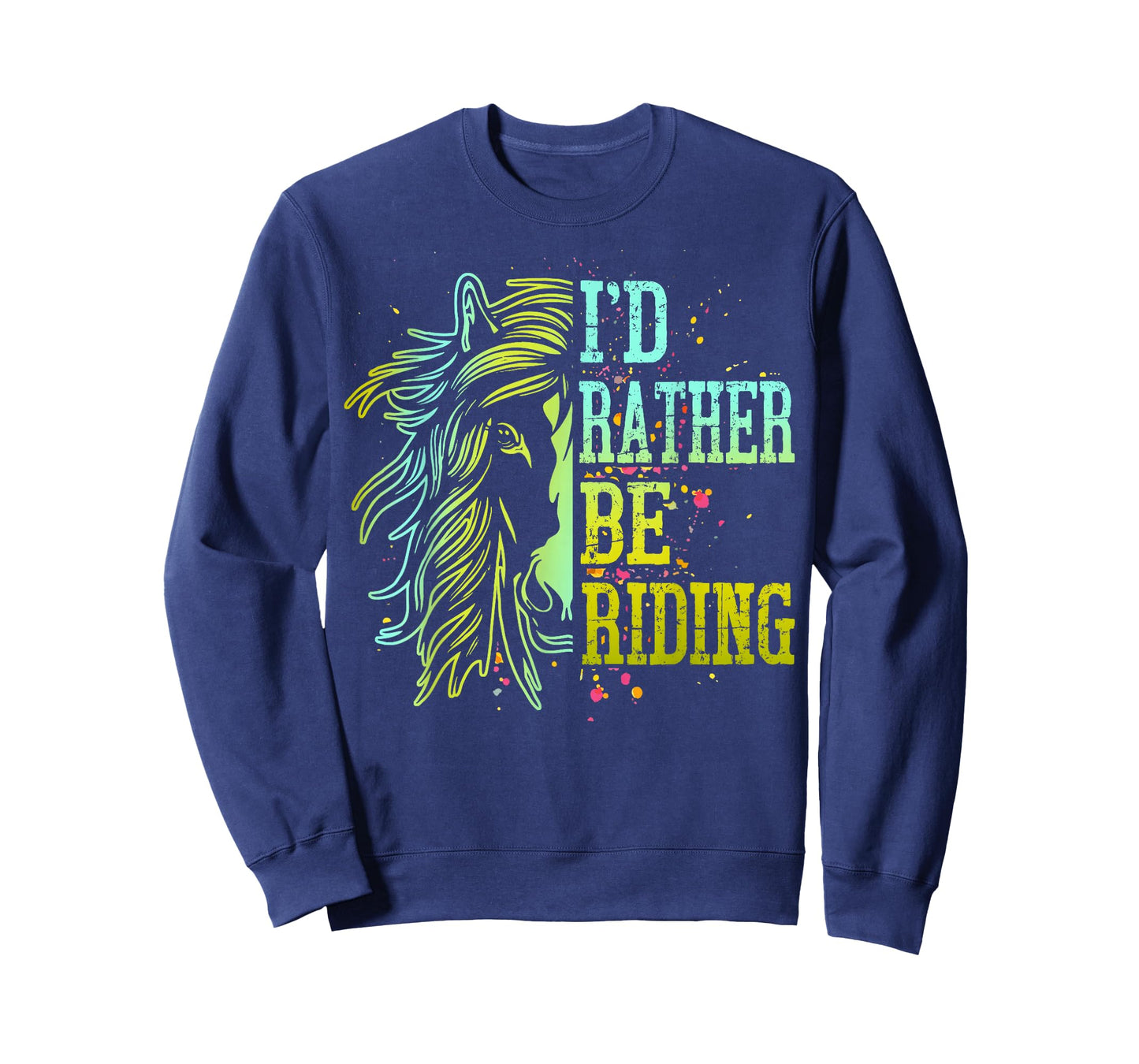 I'd Rather Be Riding Horse Back Girl Women Funny Equestrian T-Shirt