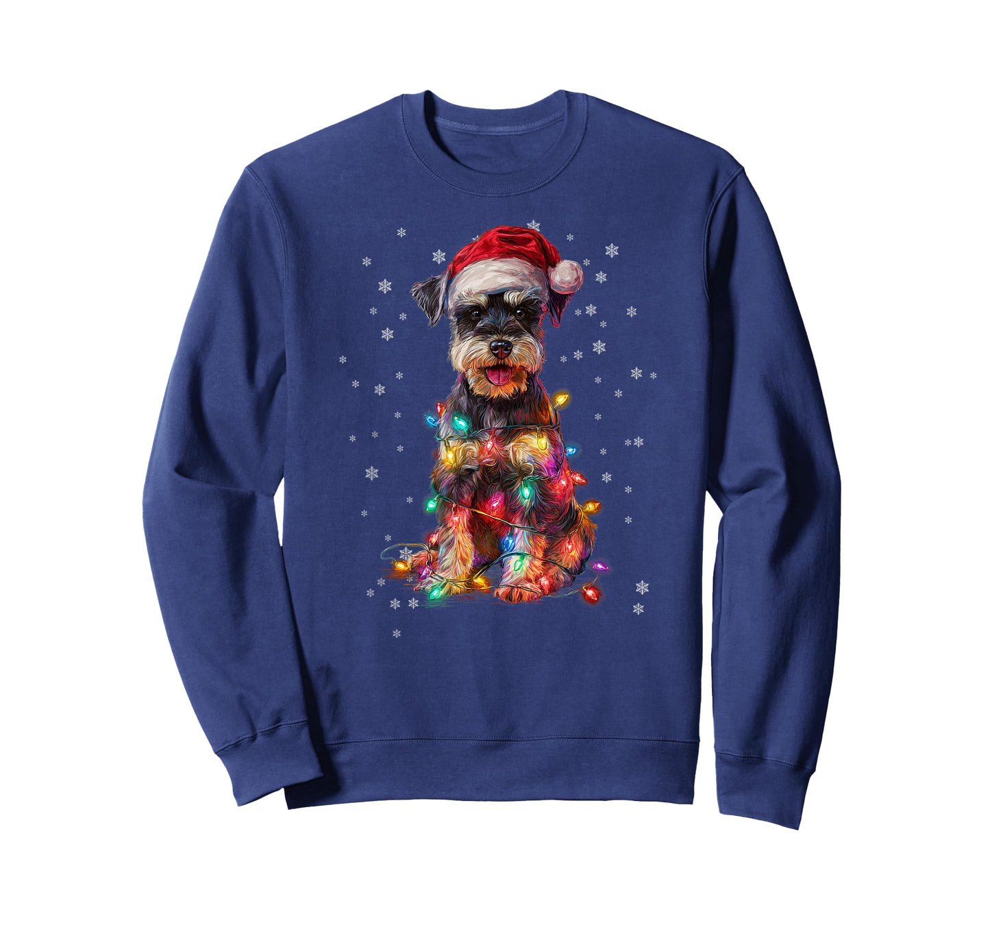 Christmas Dog Schnauzer Santa Xmas Women Men Kids T-Shirt