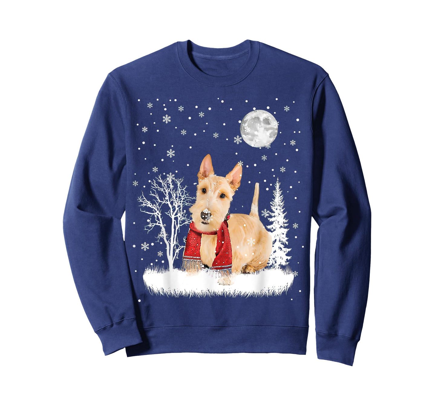 Scottish Terrier Under Moonlight Snow Christmas Pajama T-Shirt