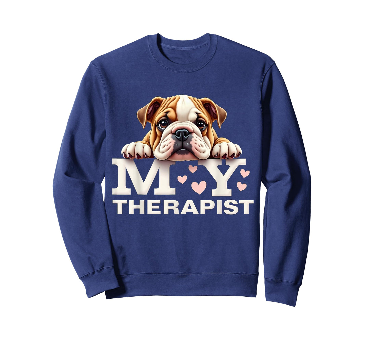 Funny Puppy My Therapist English Bulldog Dog T-Shirt