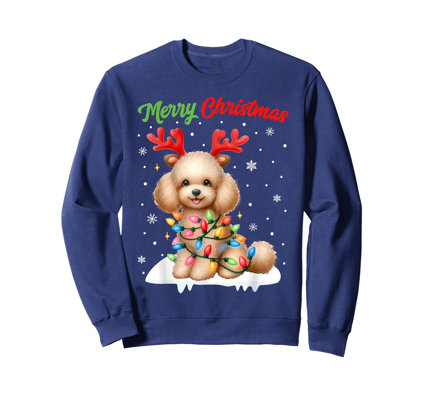 Christmas Pajamas Men Women Kids Christmas Poodle Dog T-Shirt