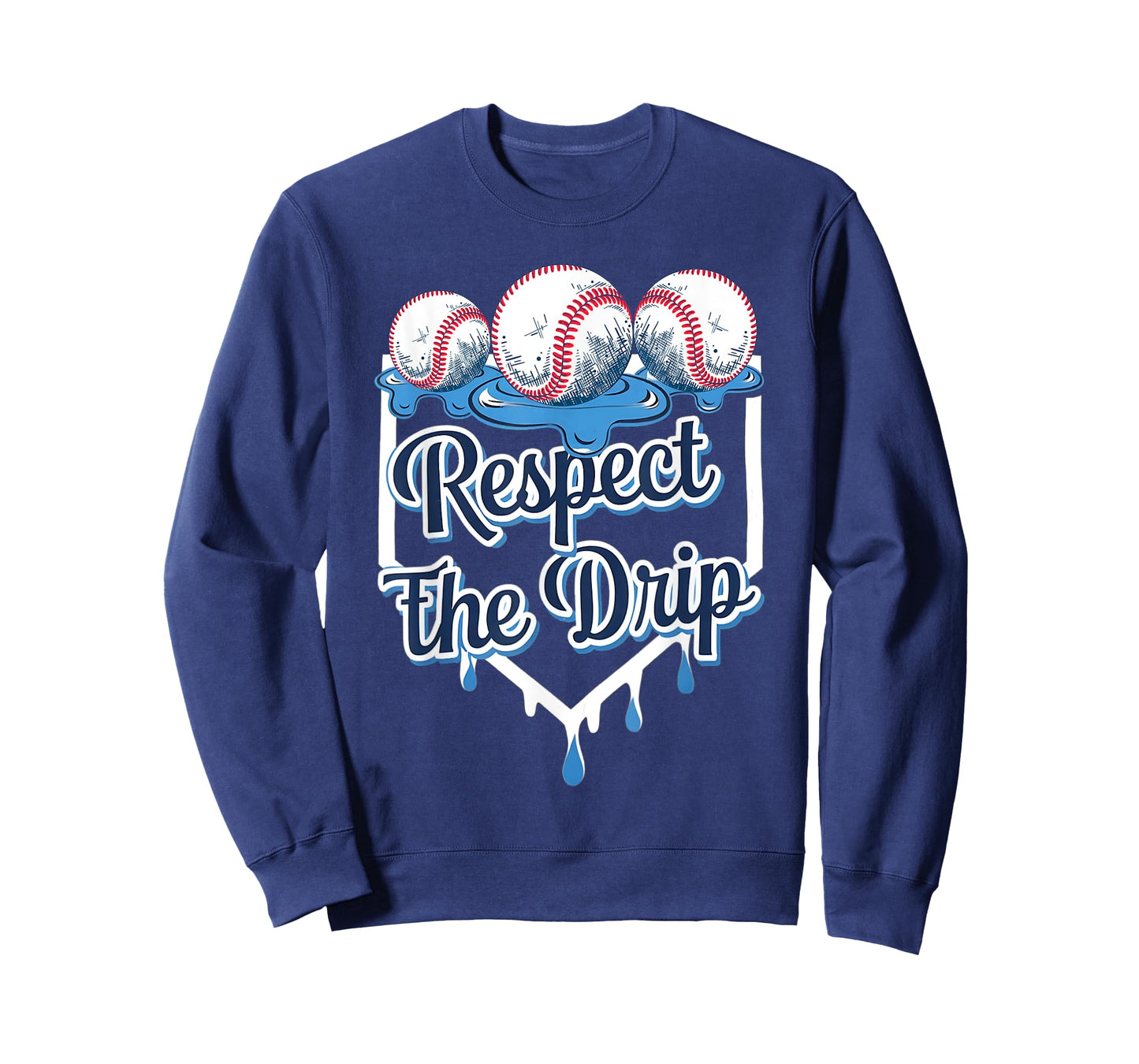 Respect The Drip Baseball Home Plate Ice Cream Dripping Boys T-Shirt