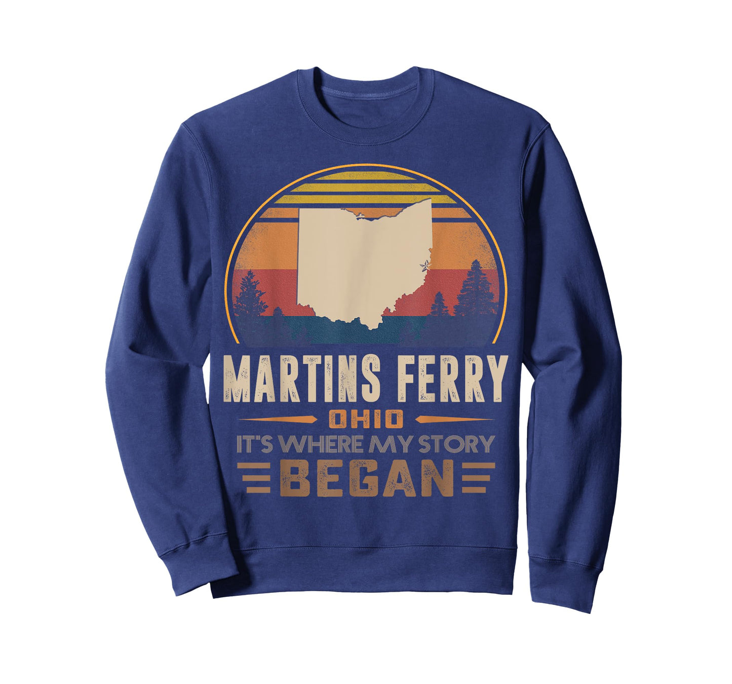 Vintage Martins Ferry Ohio Hometown My Story Began T-Shirt