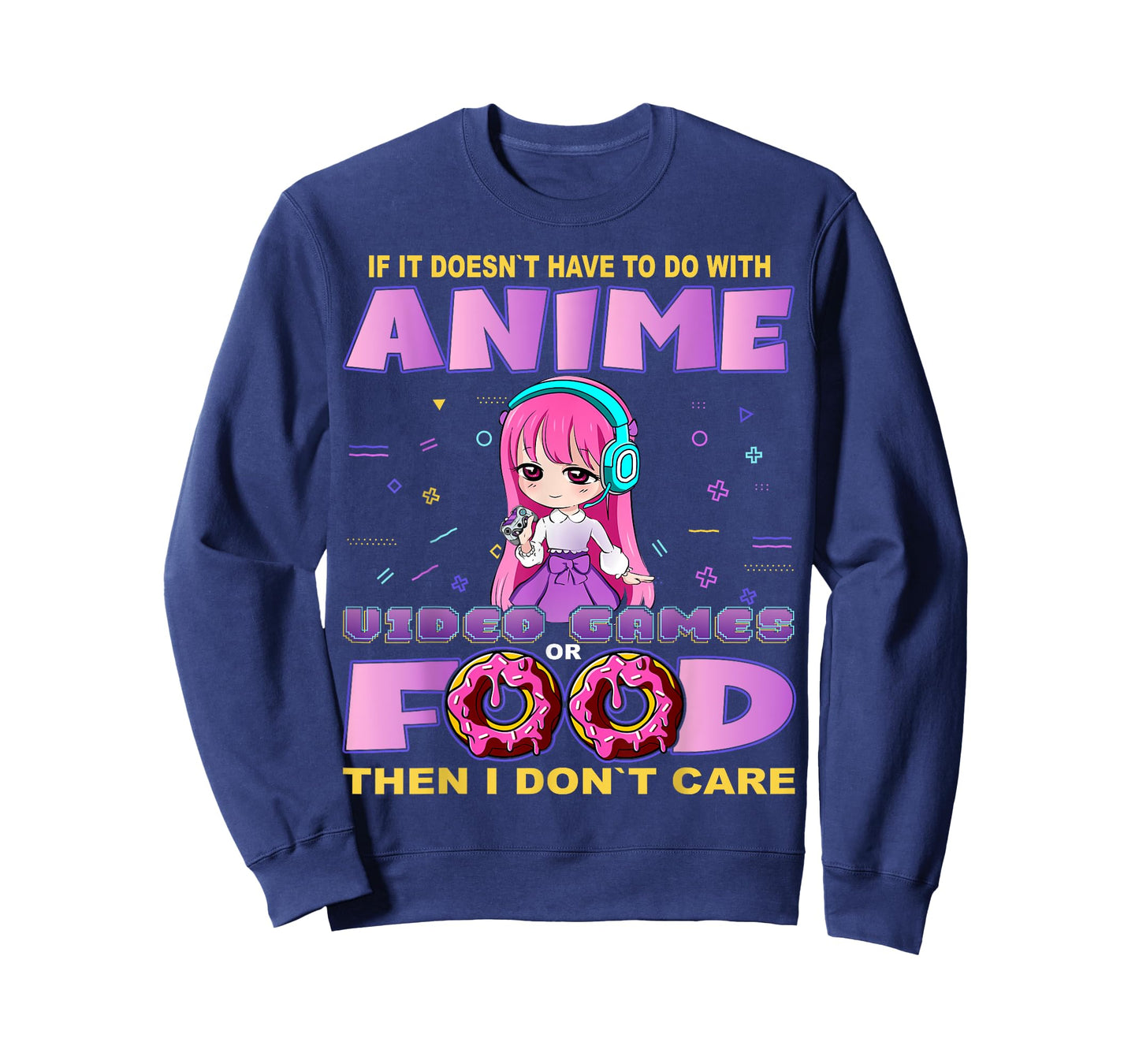 Funny Anime and Video Games Food Chibi Gaming Donut T-Shirt