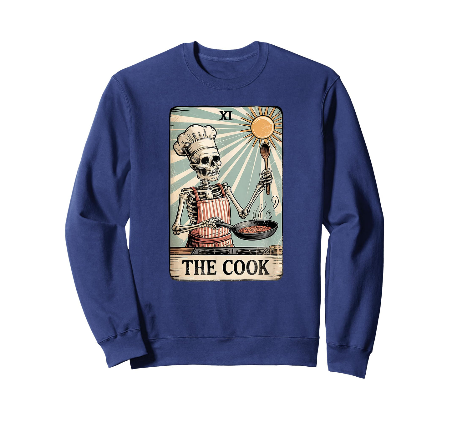 Skeleton Chef Tarot Card Cooking Humor Goth Art T-Shirt