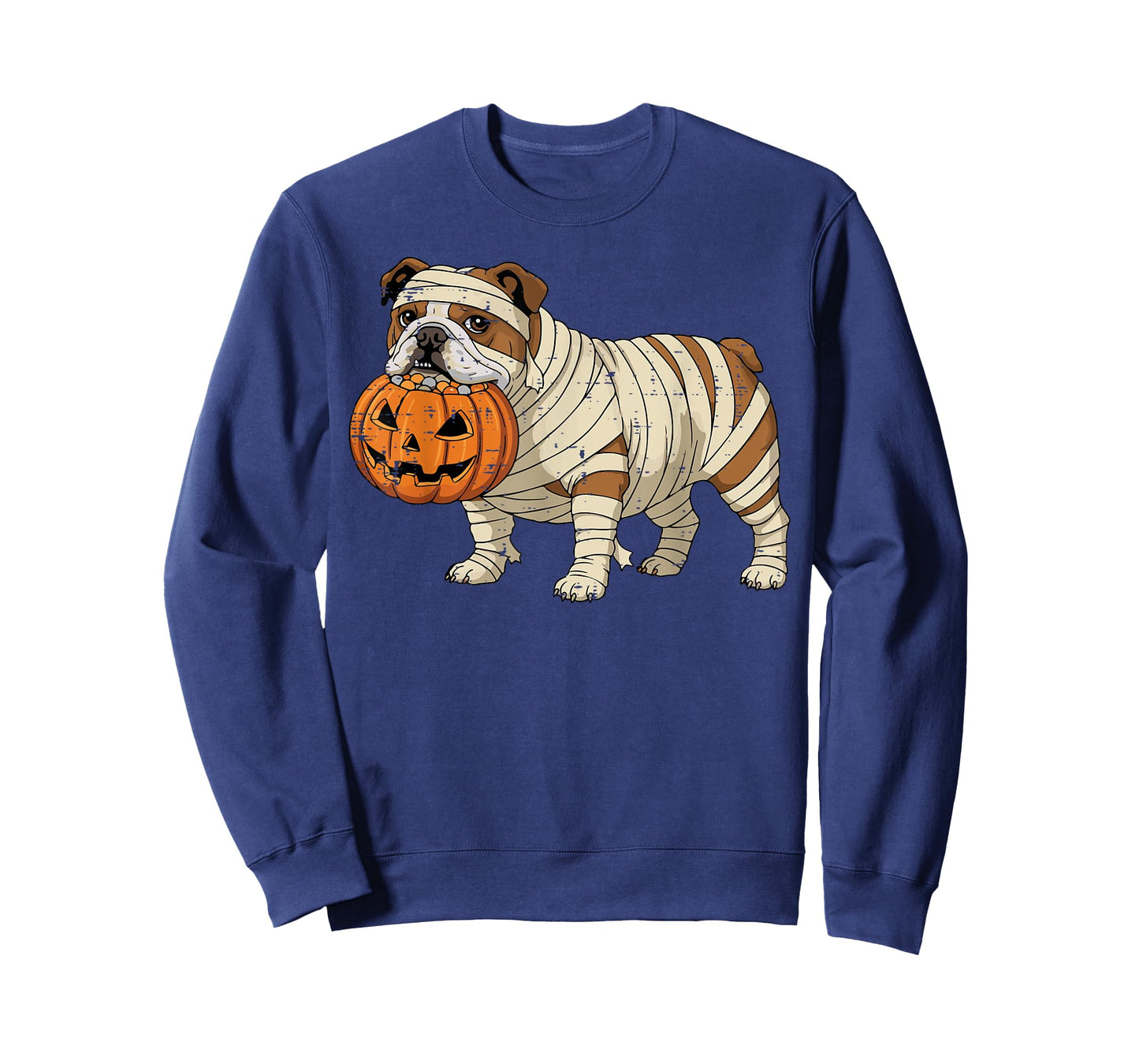 Halloween Dog English Bulldog Mummy Costume Men Women Kids T-Shirt