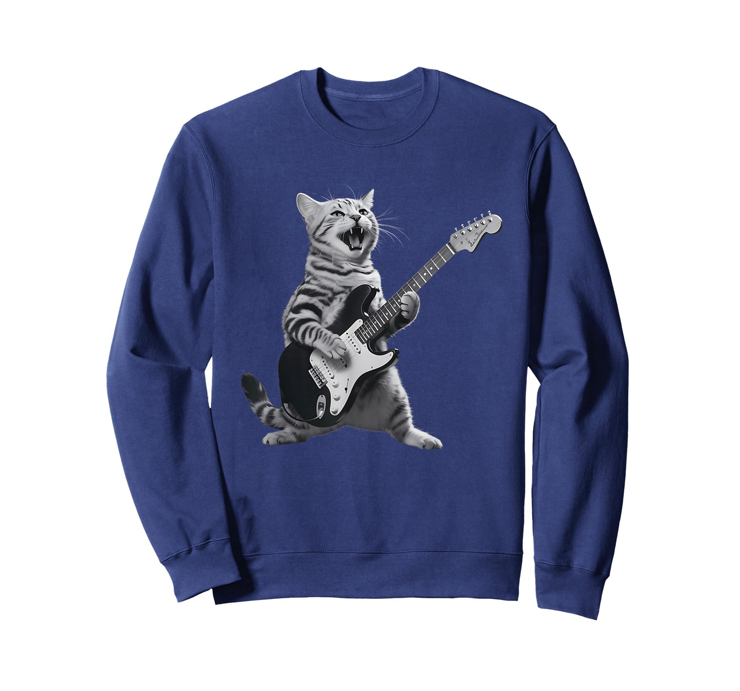 Cat Playing Guitar Rock Star Rock and Roll for Men Women T-Shirt